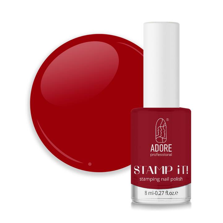ADORE. Stamping nail polish, №5, Poppy, 8 ml. Лак для стемпінгу, червоний #1