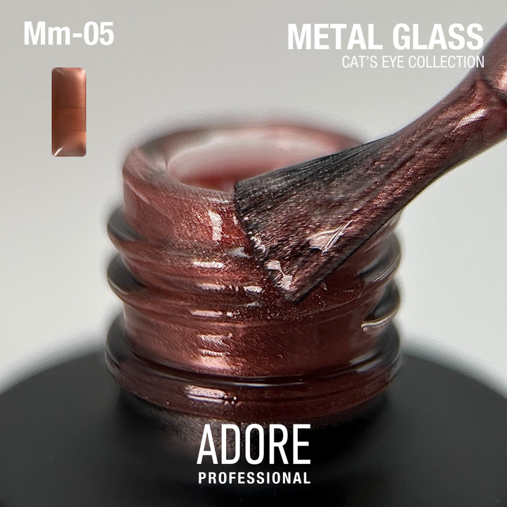 ADORE. Cat's Eye Gel Polish, #Mm-05, Oca, 8 ml. Вітражний гель-лак "котяче око", рум'яний #2
