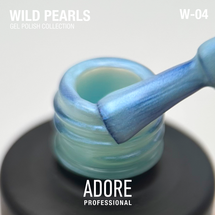 ADORE. Wild Pearls Gel Polish, #W-04, Blue pearl, 8 ml. Perlmutt-Gel-Lack, Himmelsseide #2