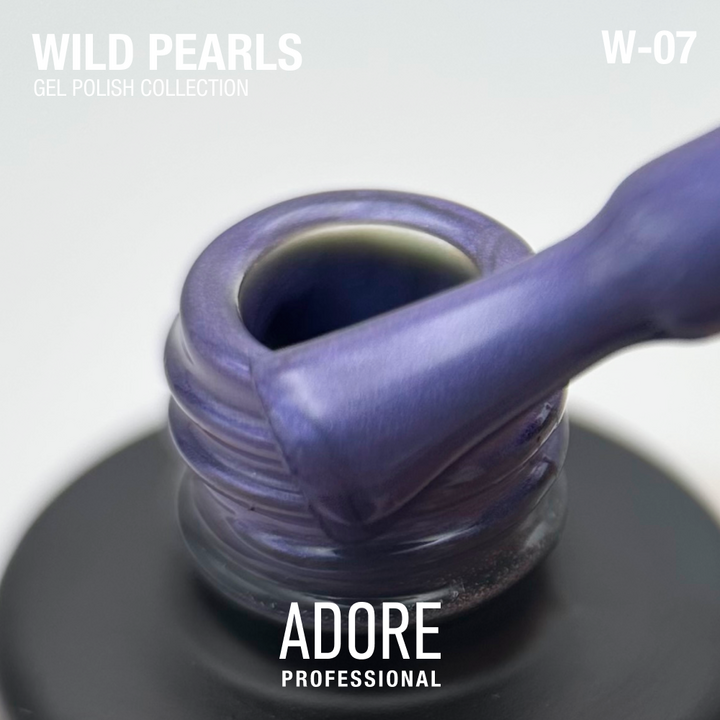 ADORE. Wild Pearls Gel Polish, #W-07, Purple pearl, 8 ml. Perlmutt-Gel-Lack, rauchiges Violett #2