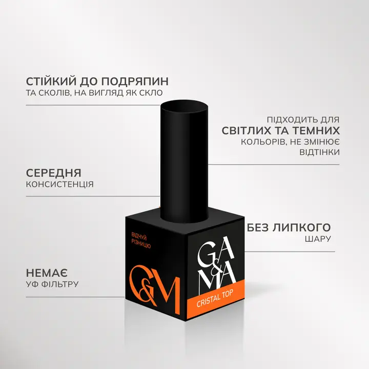GÉMELY (ex GA&MA). Crystal Top, anti-scratch, 30 ml, Топ Крістал, стійкий до подряпин, без липкого шару #4