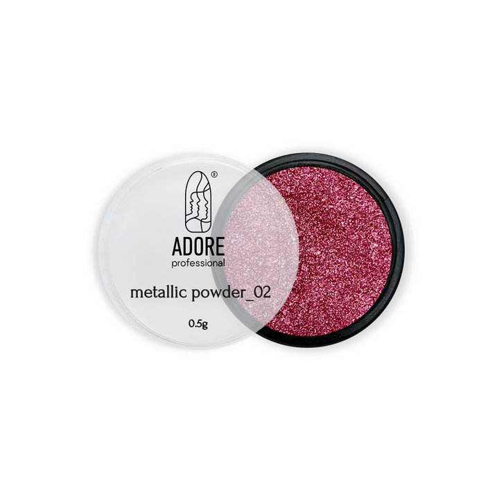 ADORE. Metallic Powder #02, 0.5 g. Pigmento metálico, rosa claro #1