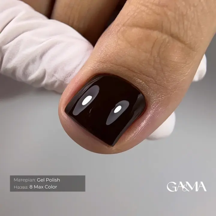 GÉMELY (ex GA&MA). Gel polish, Max Color #008 Black Cocoa, 10 ml, гель-лак #5
