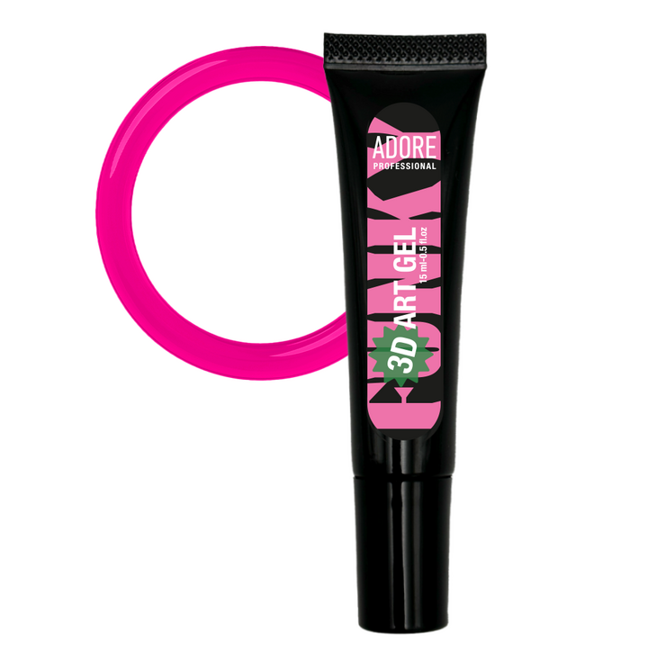 ADORE. 3D Funky Art Gel, №19, Pink vitrage, 15 ml. Гель для об'ємних дизайнів, малиновий вітраж #1