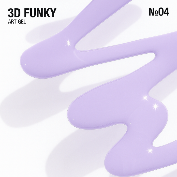 ADORE. 3D Funky Art Gel, №04, Lavender, 15 ml. Гель для об'ємних дизайнів, лавандовий #2