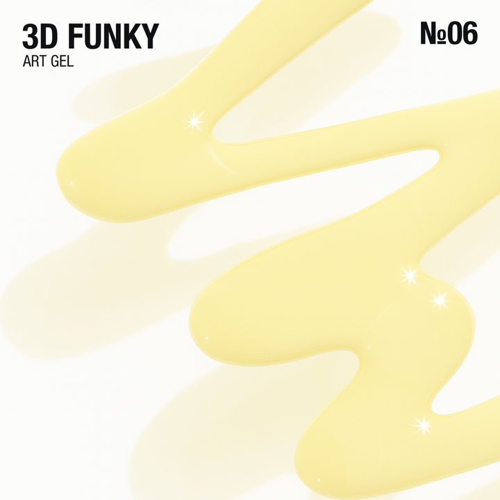 ADORE. 3D Funky Art Gel, №06, Yellow, 15 ml. Гель для об'ємних дизайнів, жовтий #2