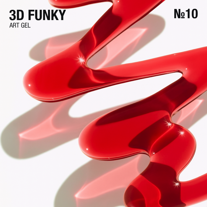 ADORE. 3D Funky Art Gel, №10, Red glass, 15 ml. Гель для об'ємних дизайнів, червоний вітраж #2