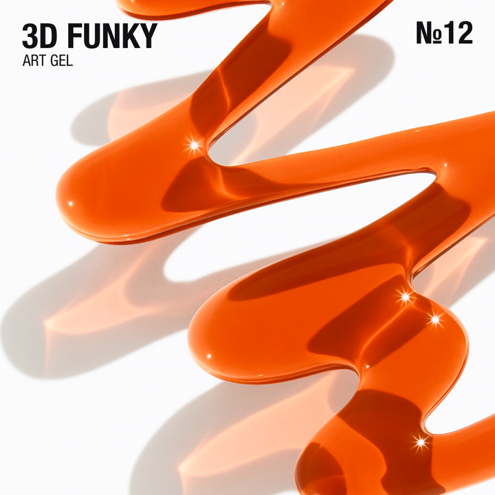 ADORE. 3D Funky Art Gel, №12, Amber glass, 15 ml. Гель для об'ємних дизайнів, бурштиновий вітраж #2