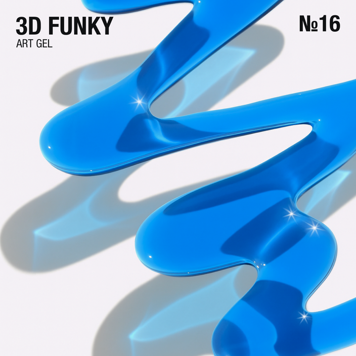 ADORE. 3D Funky Art Gel, №16, Ultramarine glass, 15 ml. Гель для об'ємних дизайнів, синій вітраж #2