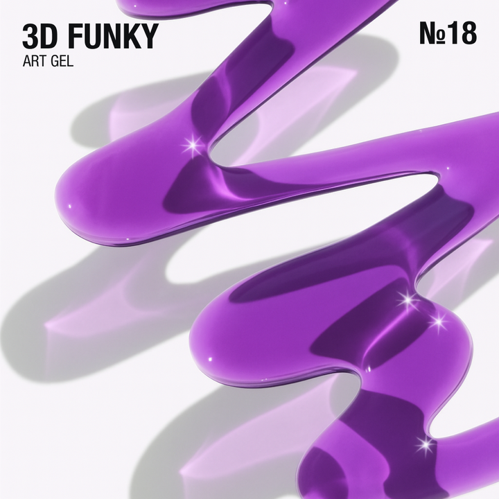 ADORE. 3D Funky Art Gel, №18, Violet vitrage,15 ml. Гель для об'ємних дизайнів, фіалковий вітраж #2