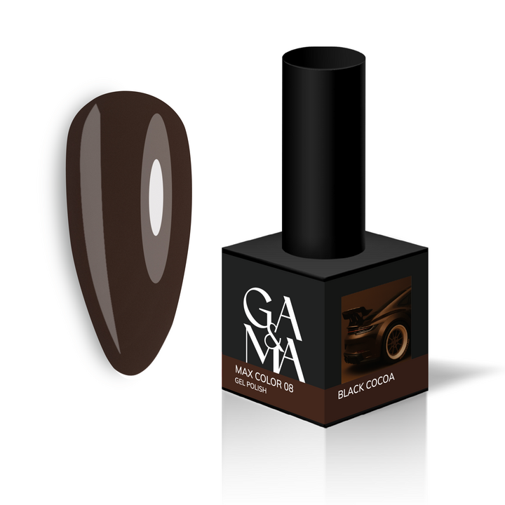 GÉMELY (ex GA&MA). Gel polish, Max Color #008 Black Cocoa, 10 ml, гель-лак #2