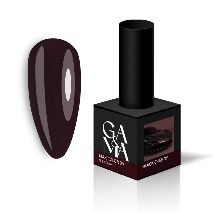 GÉMELY (ex GA&MA). Gel polish, Max Color #009 Black Cherry, 10 ml, гель-лак #2