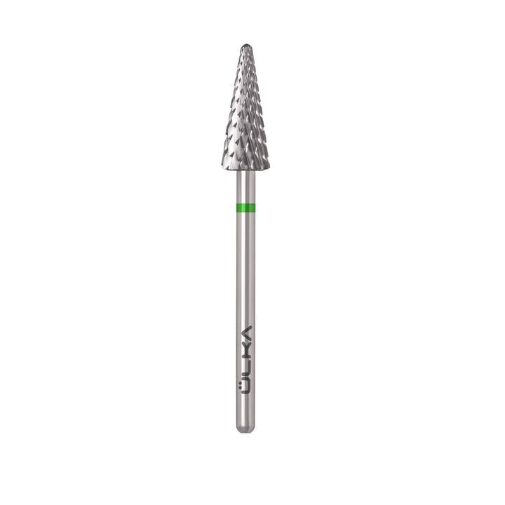 Ülka. Carbide nail bit, cone, green, Ø 6 mm / роб. частина 15 mm, Фреза твердосплавна "Конус" зелена #2