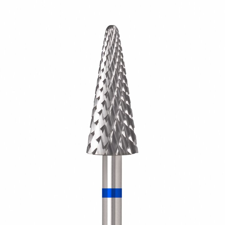 Ülka. Carbide nail bit, cone, blue, Ø 6 mm / роб. частина 15 mm, Фреза твердосплавна "Конус" синя #1