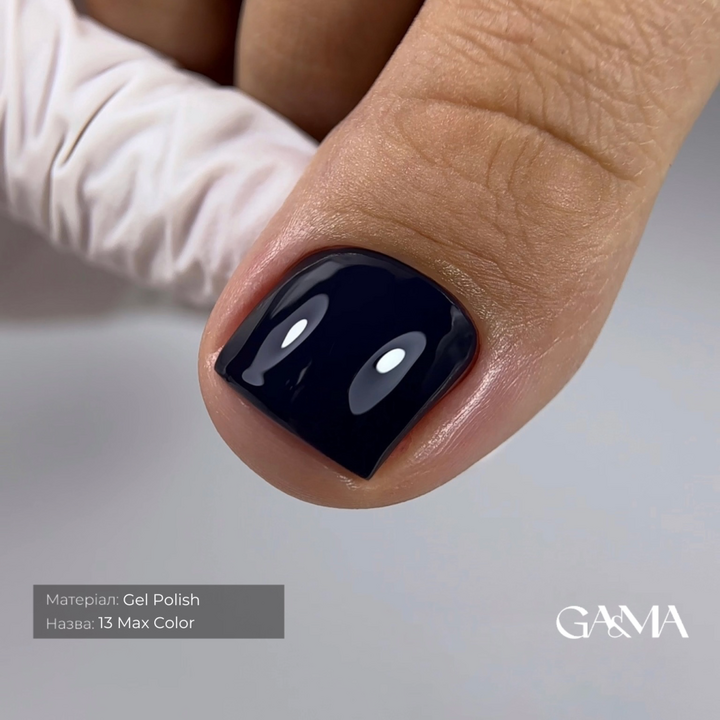 GÉMELY (ex GA&MA). Gel polish, Max Color #013 Black Blue, 10 ml, гель-лак #4