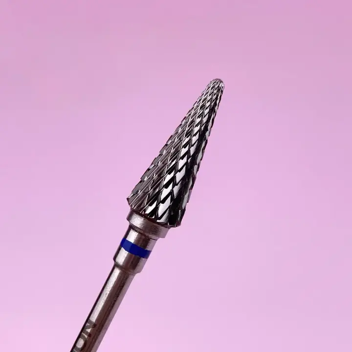 LUNAmoon. Carbide nagelfreesbit, kegel, blauw, Hardmetalen frees "Kerstboom", blauw, Ø 4.2 mm — LUNAmoon, NAILSMADE