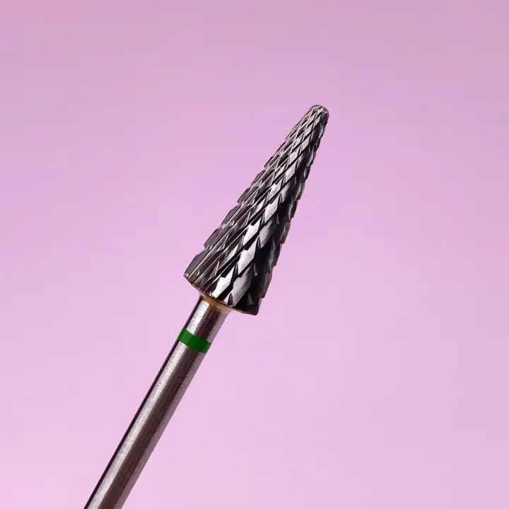 LUNAmoon. Carbide nail bit, cone, green, Carbide frees "Kerstboom", groen, Ø 4.5 mm — LUNAmoon, NAILSMADE
