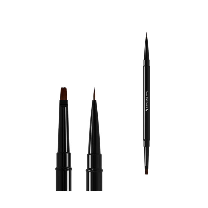 STALEKS. Manicure brush liner and Gel brush, Expert 7 mm / 7 mm. Пензлик-лайнер для гелю двосторонній #1