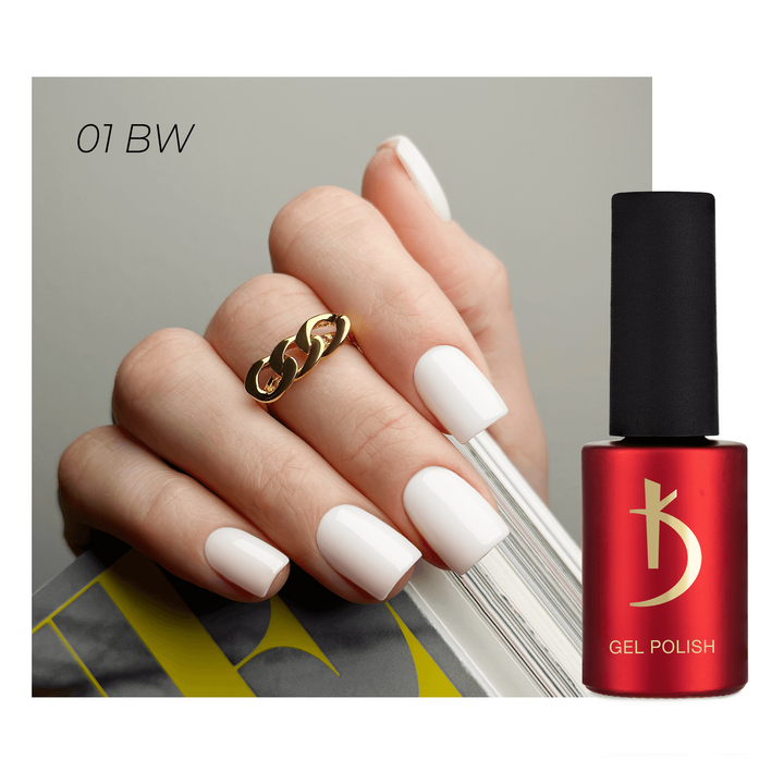 KODI Gel polish #01BW, jaskrawobiały, 7 ml, gel polish #4
