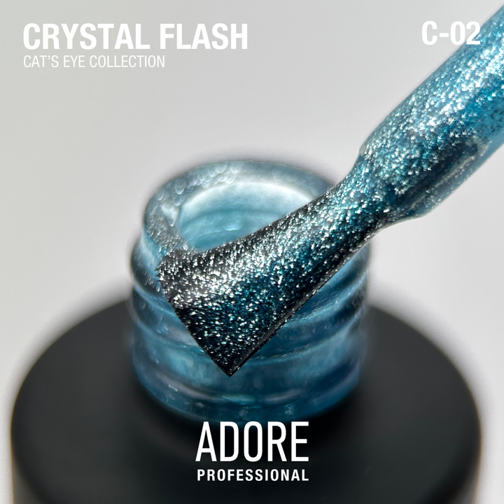 ADORE. Cat's Eye Gel Polish, #C-02, 8 ml. Gel polish réfléchissant "œil de chat", bleu #2