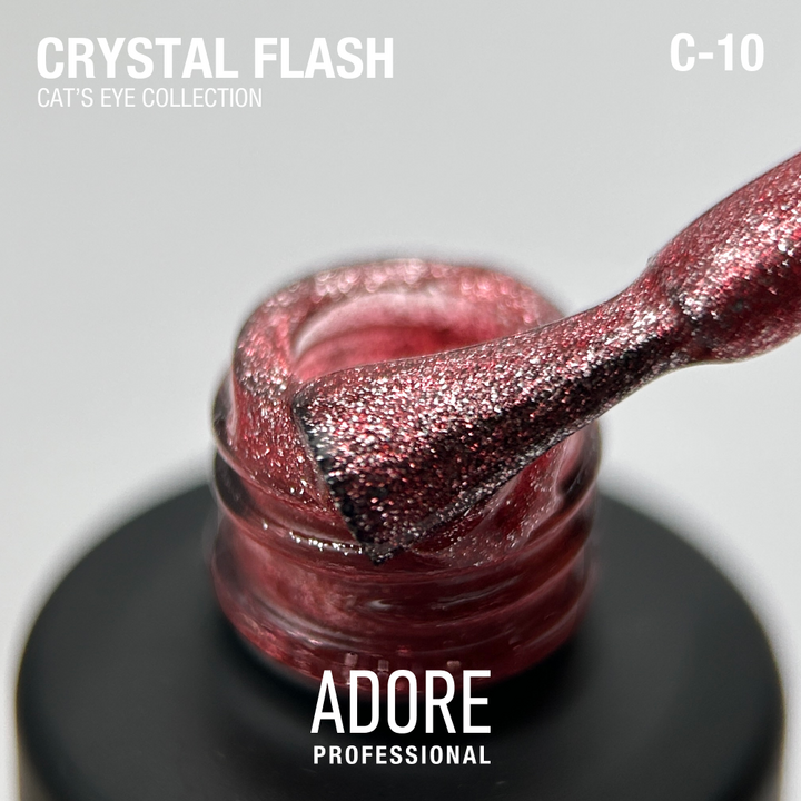 ADORE. Cat's Eye Gel Polish, #C-10, 8 ml. Світловідбиваючий гель-лак "котяче око", червоний рубін #2