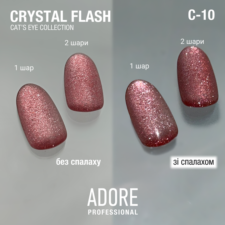 ADORE. Cat's Eye Gel Polish, #C-10, 8 ml. Світловідбиваючий гель-лак "котяче око", червоний рубін #3
