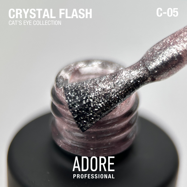 ADORE. Cat's Eye Gel Polish, #C-05, 8 ml. Світловідбиваючий гель-лак "котяче око", пудрово-рожевий #2