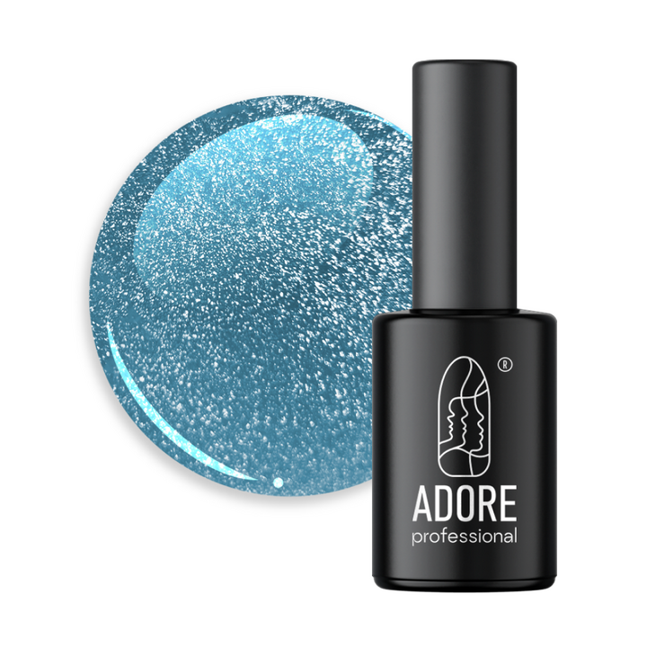 ADORE. Cat's Eye Gel Polish, #C-02, 8 ml. Gel polish réfléchissant "œil de chat", bleu #1