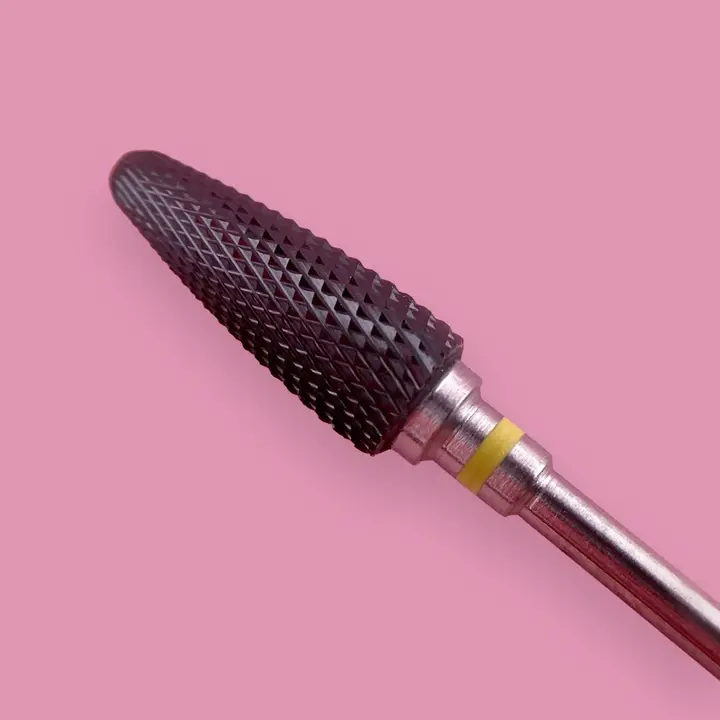 LUNAmoon. Carbide nail bit, corn, yellow, Fresa in metallo duro "Mais", gialla, per rimuovere gel polish #3
