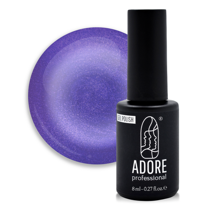 ADORE. Cat's Eye Gel Polish, #M-02, 8 ml. Gel polish "Katzenauge" auf Glaskunstbasis, violetter Amethyst #1