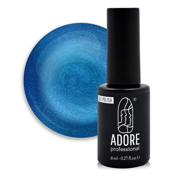 ADORE. Cat's Eye Gel Polish, #M-03, 8 ml. Gel polish "occhio di gatto" su base vetrata, azzurrite blu #1