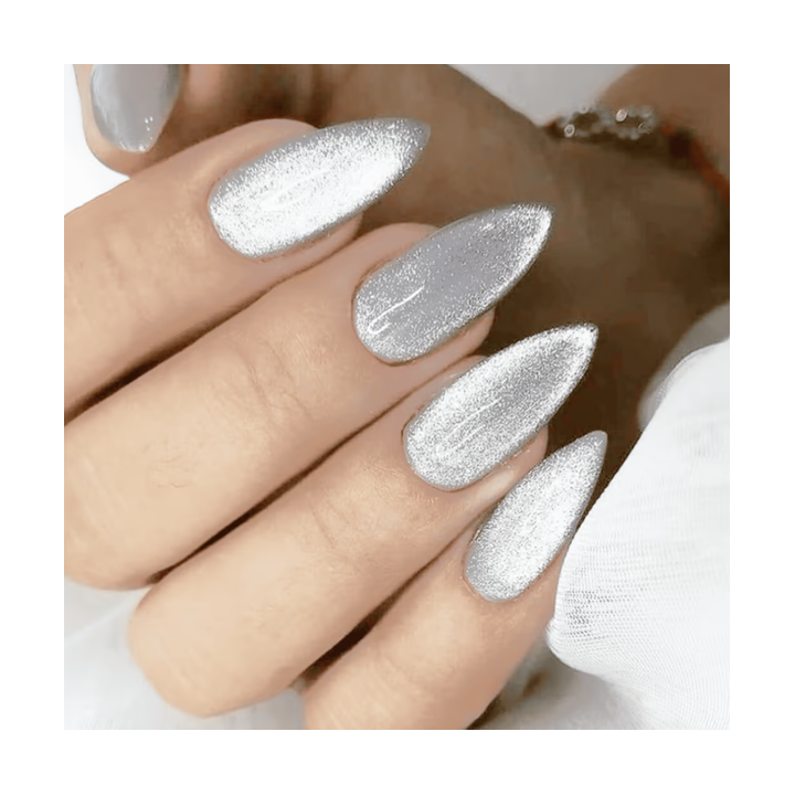 SAGA. Cat's Eye Gel Polish "Cat Shine", #01, Silver, 10 ml. Гель-лак "Котяче око", срібний #4