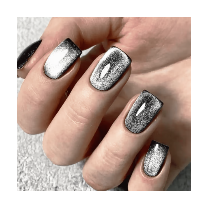 SAGA. Cat's Eye Gel Polish "Cat Shine", #01, Silver, 10 ml. Гель-лак "Котяче око", срібний #5