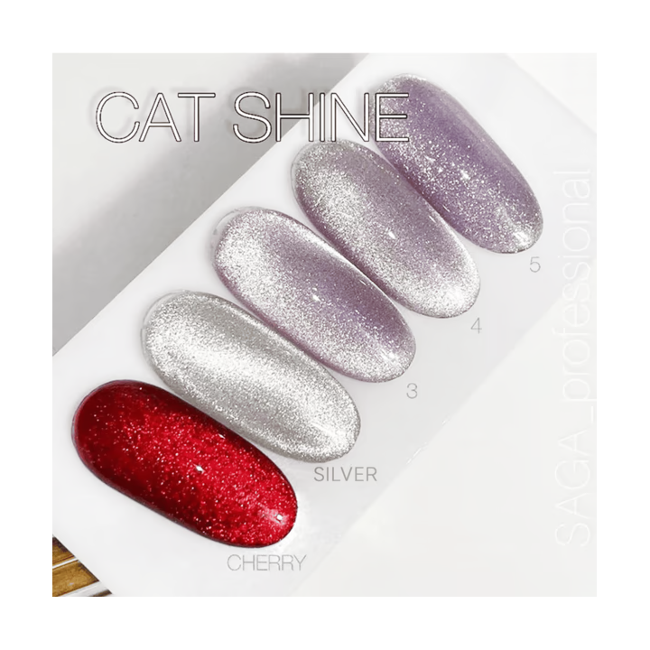 SAGA. Cat's Eye Gel Polish "Cat Shine", #04, 10 ml. Гель-лак "Котяче око" #4