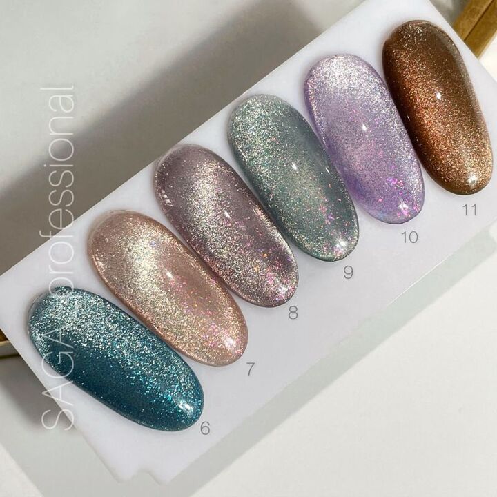 SAGA. Cat's Eye Gel Polish "Cat Shine", #08, 10 ml. Гель-лак "Котяче око" #4