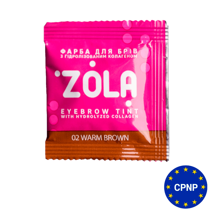 ZOLA. Eyebrow Tint with Collagen #02, Warm Brown, 5 ml. Фарба для брів з колагеном, теплий коричневий #1