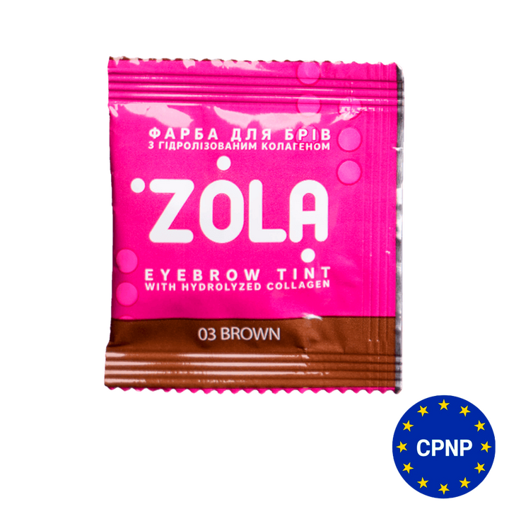 ZOLA. Eyebrow Tint with Collagen #03, Brown, 5 ml. Фарба для брів з колагеном, коричневий #1