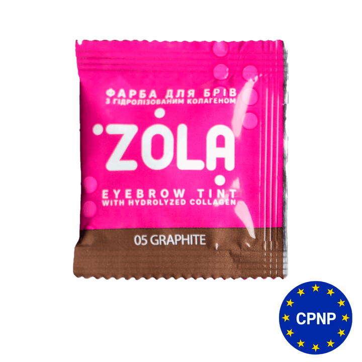 ZOLA. Eyebrow Tint with Collagen #05, Graphite, 5 ml. Фарба для брів з колагеном, холодний графітовий #1