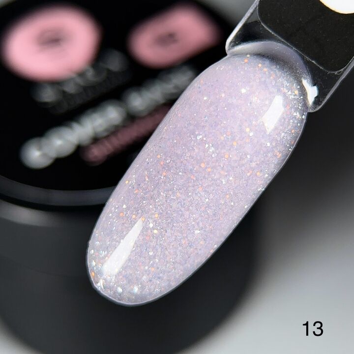 SAGA. Shimmer base, #13, 15 ml. Кольорова база з шимером #2