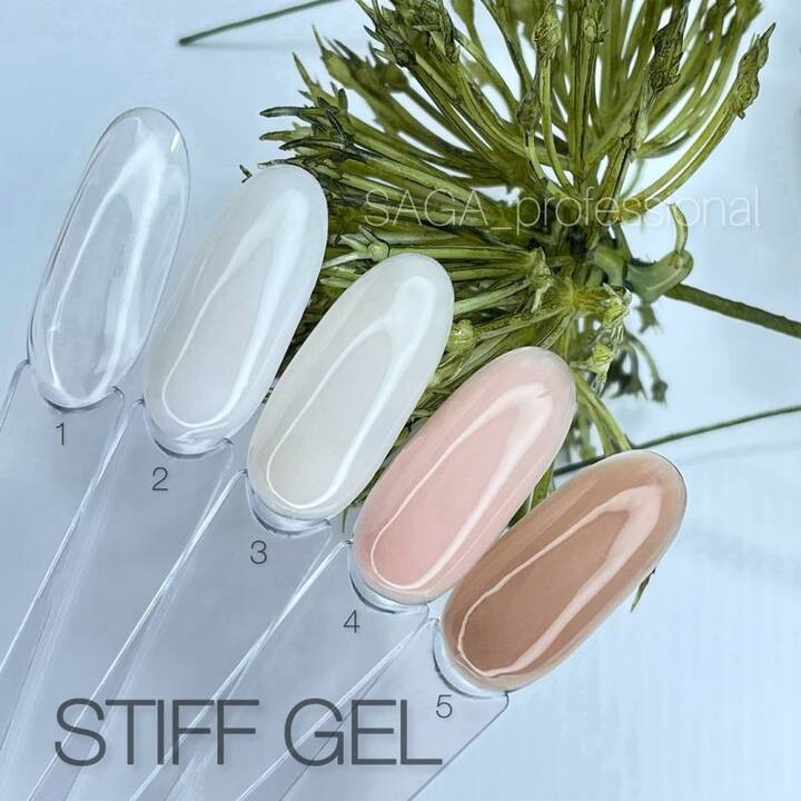 SAGA. Stiff Gel, 15 ml, #02, Pastel. Густий гель для укріплення та нарощування #4