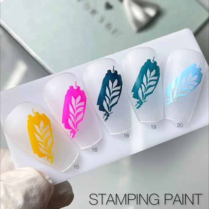 SAGA. Stamping nail polish, #20, Light Blue, 8 ml. Лак-фарба для стемпінгу, небесно блакитний #2