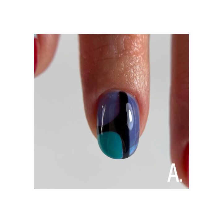 ADORE. Marble Glass Gel Polish, #MG-30, Azurine, 8 ml. Вітражний гель-лак, насичено-синій #5