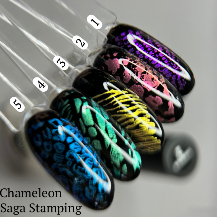 SAGA. Stamping nail polish "Chameleon", #02, 8 ml. Лак-фарба для стемпінгу, хамелеон #3