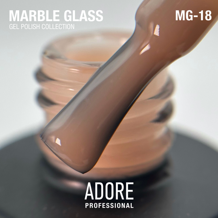 ADORE. Marble Glass Gel Polish, #MG-18, Moonstone, 8 ml. Вітражний гель-лак, персикова глазур #2