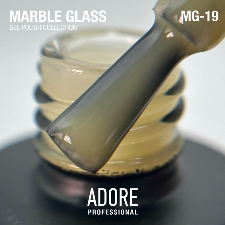 ADORE. Marble Glass Gel Polish, #MG-19, Magnesite, 8 ml. Buntglas-Gel Polish, zitronengelbe Glasur #2