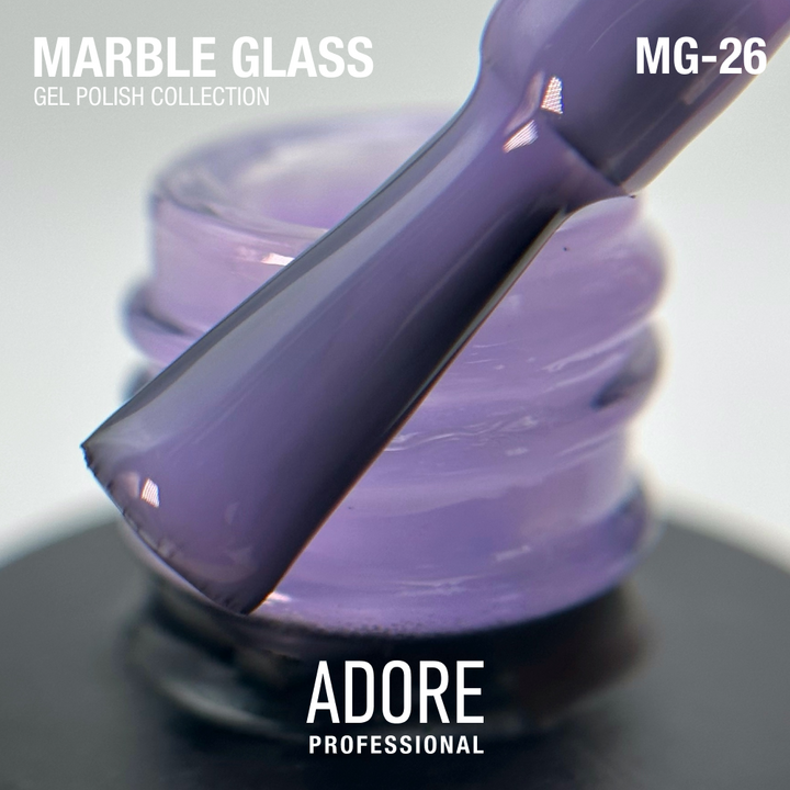 ADORE. Marble Glass Gel Polish, #MG-26, Sapphire, 8 ml. Вітражний гель-лак, бузковий вітраж #2