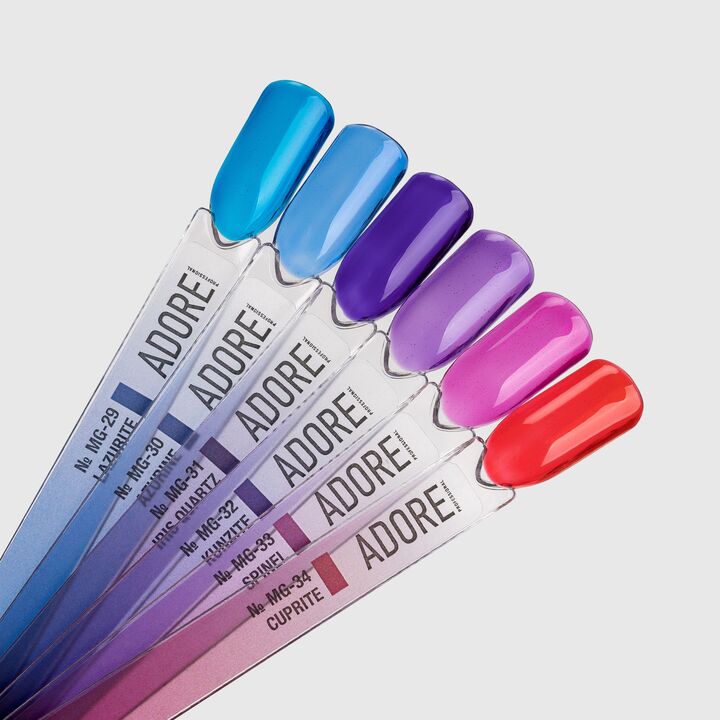 ADORE. Marble Glass Gel Polish, #MG-30, Azurine, 8 ml. Вітражний гель-лак, насичено-синій #4