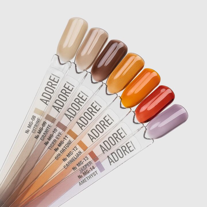 ADORE. Marble Glass Gel Polish, #MG-12, Carnelian, 8 ml. Вітражний гель-лак, помаранчева глазур #3