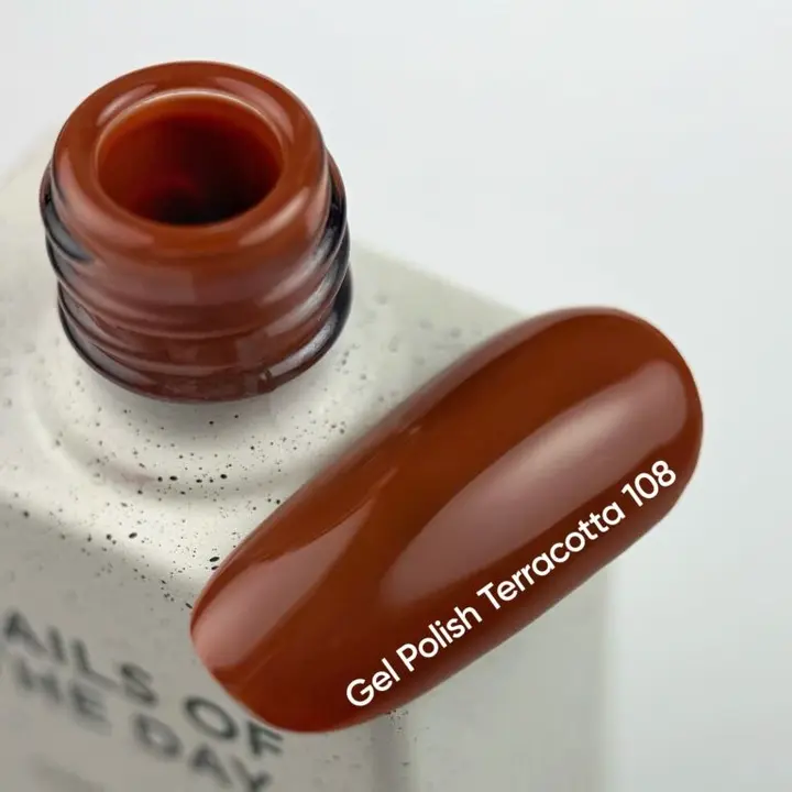 NOTD. Gel Polish, Terracotta, #108, 10 ml. Гель-лак, цегляно-коричневий #2