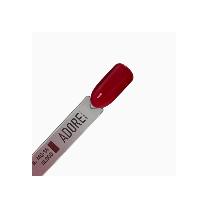 ADORE. Marble Glass Gel Polish, #MG-36, Blood, 8 ml. Вітражний гель-лак, яскраво-червоний #3